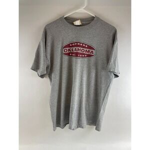 Red Oak T-Shirt Men's Size Large Gray Heather OKLAHOMA Vintage Short Sleeve